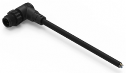 Sensor actuator cable, M12-cable plug, angled to open end, 4 pole, 2 m, PVC, black, 5 A, 643631120304