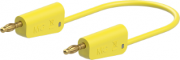 Measuring lead with (4 mm lamella plug, straight) to (4 mm lamella plug, straight), 250 mm, yellow, PVC, 1.0 mm²