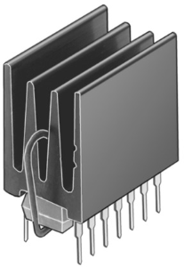 IC heatsink, 23 x 12 x 16 mm, 16 K/W, black anodized