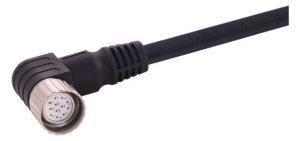 Sensor actuator cable, M23-cable socket, angled to open end, 12 pole, 5 m, PVC, black, 6 A, 21373600C71050