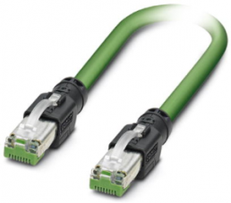 Patch cable, RJ45 plug, straight to RJ45 plug, straight, Cat 5, S/TQ, PUR, 2 m, green