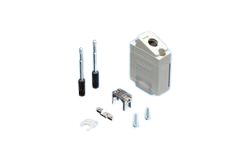 D-Sub connector housing, size: 1 (DE), angled 15°, cable Ø 8.5 mm, Polycarbonate, gray, 063389
