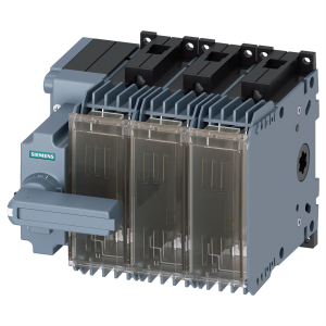 Switch-disconnector with fuse, Rotary actuator, 3 pole, 32 A, (W x H x D) 149 x 122 x 166 mm, DIN rail, 3KF1303-2LB11