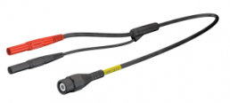 Measuring lead with (BNC plug, straight) to (2 x 4 mm lamella plug, straight), 1 m, black/red, silicone, CAT II, CAT III