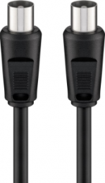 Coaxial cable, IEC plug (straight) to IEC plug (straight), 75 Ω, PVC, grommet black, 1.5 m, 68146