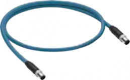 Sensor actuator cable, M12-cable plug, straight to M12-cable plug, straight, 4 pole, 20 m, PVC, blue, 20991