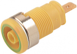 4 mm socket, flat plug connection, mounting Ø 12.2 mm, CAT III, yellow/green, SEB 2610 F4,8 GE/GN