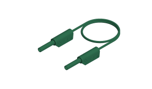 Measuring lead with (2 mm plug, spring-loaded, straight) to (2 mm plug, spring-loaded, straight), 500 mm, green, PVC, 1.0 mm², CAT III