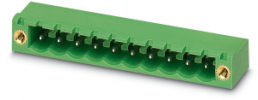 Pin header, 2 pole, pitch 5.08 mm, angled, green, 1795666