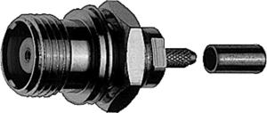TNC socket 50 Ω, RG-188A/U, RG-174/U, KX-3B, RG-316/U, KX-22A, solder/crimp connection, straight, 100023764