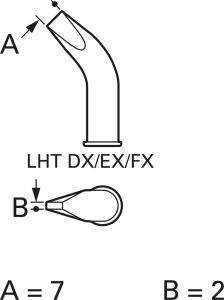 Soldering tip, Chisel shaped, Ø 9.2 mm, (T x L x W) 2 x 38 x 7 mm, LHT EX