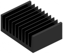 Extruded heatsink, 75 x 100 x 40 mm, 2.15 to 1.2 K/W, black anodized