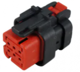 Socket, unequipped, 6 pole, straight, 2 rows, red, 776433-1
