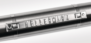 Stainless steel single marker, imprint "E", (L x W) 10 x 6 mm, silver, 540-01050