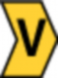 PVC cable maker, imprint "V", (L x W) 3.5 x 3.3 mm, max. bundle Ø 3 mm, yellow, 515-01224