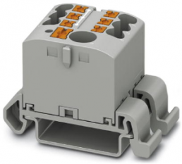 Distribution block, push-in connection, 0.14-4.0 mm², 7 pole, 24 A, 8 kV, gray, 3273198