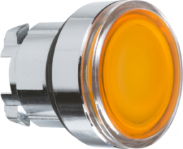 Pushbutton, latching, waistband round, orange, front ring silver, mounting Ø 22 mm, ZB4BH053