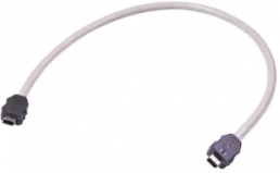 System cable, ix Industrial Typ B plug, straight to ix Industrial Typ B plug, straight, PVC, 0.5 m, gray