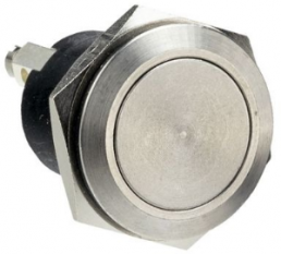 Pushbutton, 1 pole, silver, unlit , 1 A/50 V, mounting Ø 19.2 mm, IP68, MP0037