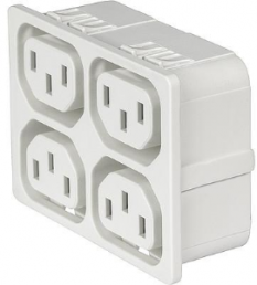 Distribution strip, 4-fold F, snap-in, plug-in connection, white, 3-103-841
