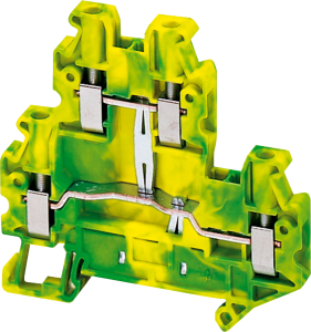 Ground terminal, 4 pole, 0.14-6.0 mm², clamping points: 2, green/yellow, screw connection