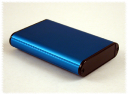Aluminum enclosure, (L x W x H) 100 x 72 x 19 mm, blue, IP54, 1455B1002BU