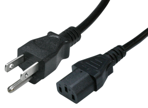 Power cord, Taiwan, Plug Type B, straight on C13-connector, straight, VCTF 3x0.75 mm², black, 2 m