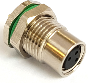 Sensor actuator cable, M8-flange socket, straight to open end, 3 pole, 0.1 m, brass, black, 3 A, PXMBNI08RPF03AFL001