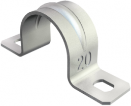 Mounting clamp, max. bundle Ø 23 mm, steel, galvanized, (L x W x H) 52 x 12 x 21 mm