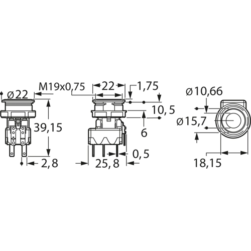 1241.6924.1121000 SCHURTER Pushbutton Switches Image 2