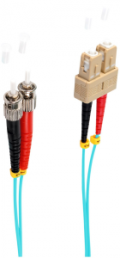 FO duplex patch cable, SC to ST, 3 m, OM3, multimode 50/125 µm