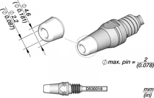 D530018 JBC Soldering tips, desoldering tips and hot air nozzles