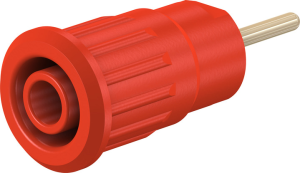 4 mm socket, round plug connection, mounting Ø 12.2 mm, CAT III, red, 23.3130-22