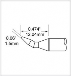 Soldering tip, Chisel shaped, (W) 1.5 mm, 471 °C, SCP-CHB15