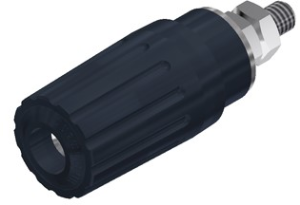 Pole terminal, 4 mm, black, 30 VAC/60 VDC, 35 A, screw connection, nickel-plated, PKI 100 SW
