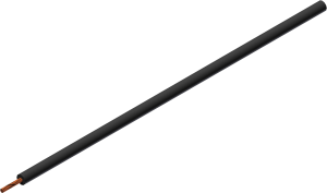 Silicone-Stranded wire, extremely flexible, halogen free, SiliVolt-1V, 1.5 mm², AWG 16, black, outer Ø 3.9 mm