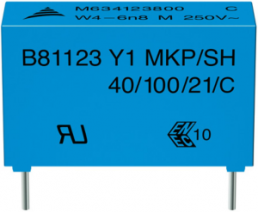 MKP film capacitor, 2.2 nF, ±20 %, 500 V (AC), PP, 15 mm, B81123C1222M000