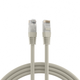 Patch cable, RJ45 plug, straight to RJ45 plug, straight, Cat 5e, U/UTP, PVC, 1.5 m, gray