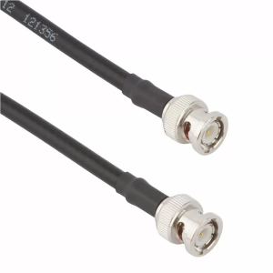 Coaxial Cable, BNC plug (straight) to BNC plug (straight), 50 Ω, LMR 240, grommet black, 610 mm, 115101-22-24.00