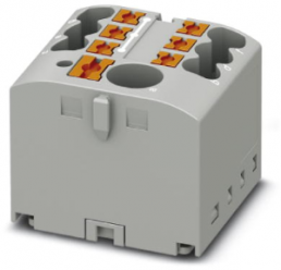 Distribution block, push-in connection, 0.14-4.0 mm², 7 pole, 24 A, 6 kV, gray, 3273460