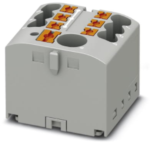 Distribution block, push-in connection, 0.14-4.0 mm², 7 pole, 24 A, 6 kV, gray, 3273330