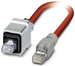 Patch cable, RJ45 plug, straight to RJ45 plug, straight, Cat 5, SF/TQ, PVC, 5 m, red
