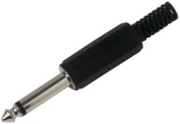 6.35 mm jack plug, 3 pole (stereo), solder connection, plastic, 1107004