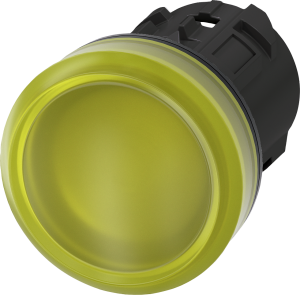 Indicator light, 22 mm, round, plastic, yellow, lens, smooth