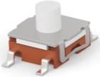 Short-stroke pushbutton, Form A (N/O), 50 mA/24 VDC, unlit , actuator (white, L 2.4 mm), 1.56 N, SMD