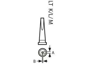 Soldering tip, Chisel shaped, Ø 4.6 mm, (T x L x W) 0.4 x 20 x 1.2 mm, LT K