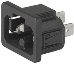 Plug C16A, 3 pole, snap-in, plug-in connection, black, 6120.5325