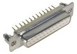 D-Sub socket, 25 pole, standard, straight, solder pin, 09673516701
