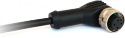 Sensor actuator cable, M12-cable socket, angled to open end, 8 pole, 1 m, PUR, black, 2 A, PXPTPU12RAF08ACL010PUR