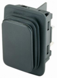 Rocker switch, black, 2 pole, On-Off, off switch, 5 A (capacitive), IP65, unlit, unprinted